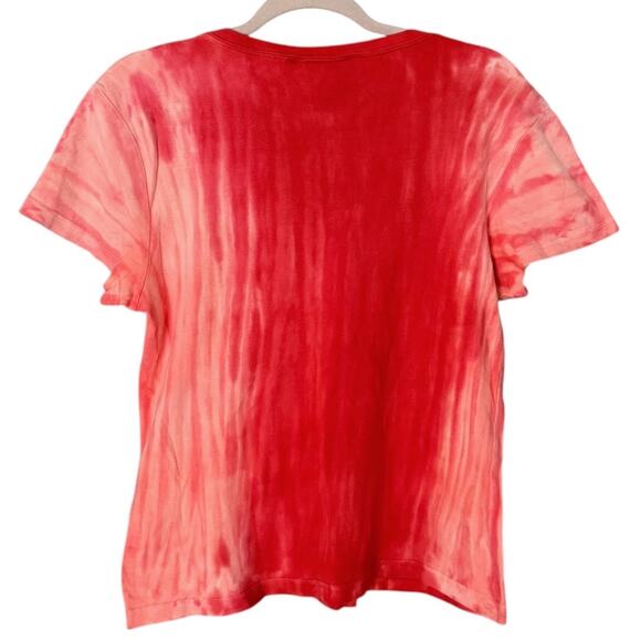 Harley-Davidson Y2K Red Tye-Dye T-Shirt Women’s L Felt Logo Short Sleeve Cropped - Picture 4 of 5